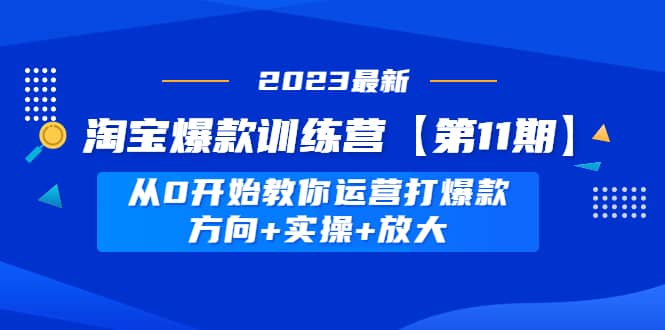 淘宝爆款训练营【第11期】 从0开始教你运营打爆款，方向+实操+放大即刻搞钱-网创项目资源站-副业项目-创业项目-搞钱项目即刻搞钱