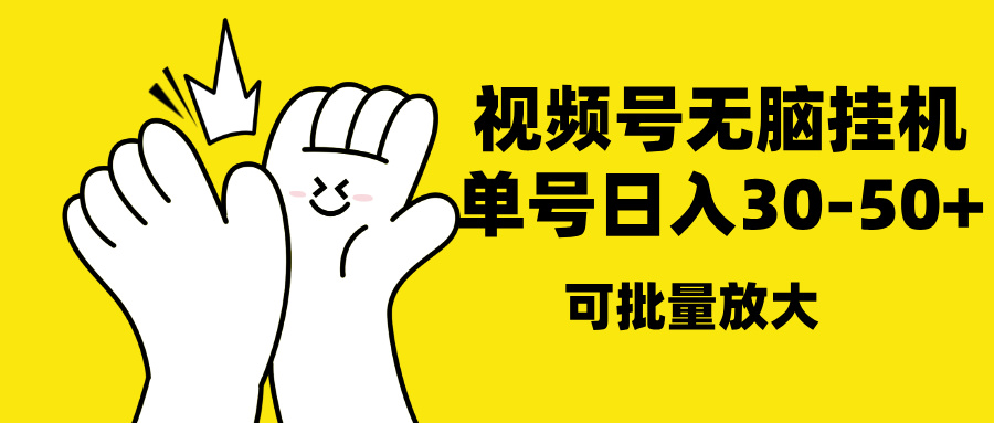 视频号无脑挂机，单号30-50+，可批量放大即刻搞钱-网创项目资源站-副业项目-创业项目-搞钱项目即刻搞钱