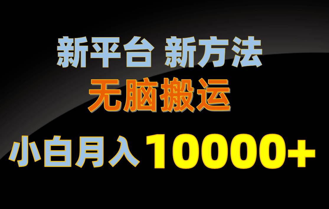 新平台新方法，无脑搬运，月赚10000+，小白轻松上手不动脑即刻搞钱-网创项目资源站-副业项目-创业项目-搞钱项目即刻搞钱