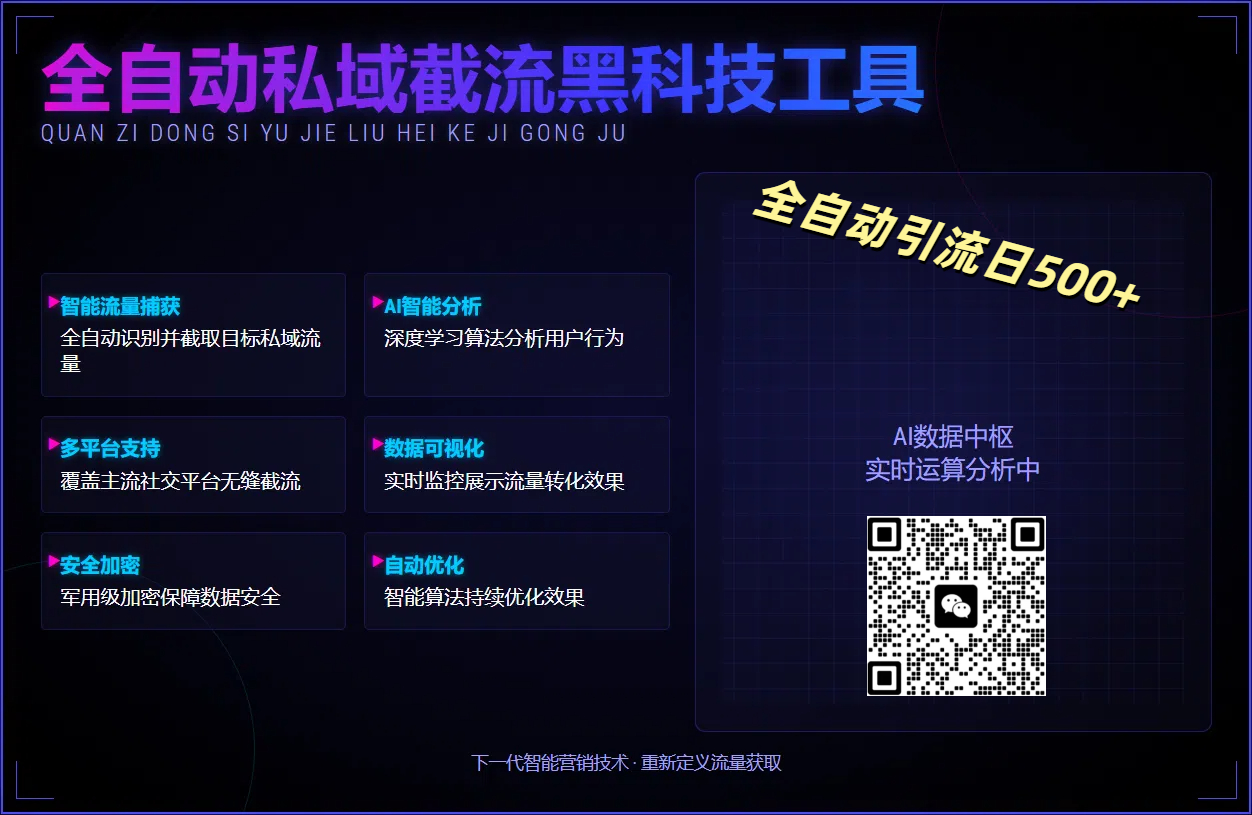 全自动私域截流黑科技工具——全自动引流日500+即刻搞钱-网创项目资源站-副业项目-创业项目-搞钱项目即刻搞钱