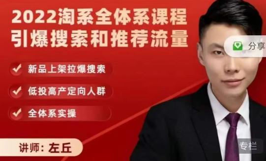 2022淘系全体系课程引爆搜索和推荐流量，新品上架拉爆搜索即刻搞钱-网创项目资源站-副业项目-创业项目-搞钱项目即刻搞钱