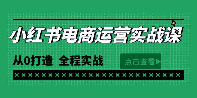 最新小红书·电商运营实战课，从0打造  全程实战（65节视频课）即刻搞钱-网创项目资源站-副业项目-创业项目-搞钱项目即刻搞钱