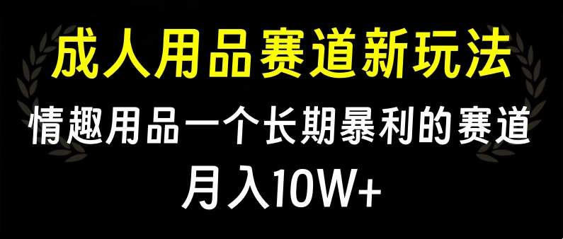 大人用品赛道新玩法，情趣用品一个长期暴利的赛道，月入10W+即刻搞钱-网创项目资源站-副业项目-创业项目-搞钱项目即刻搞钱