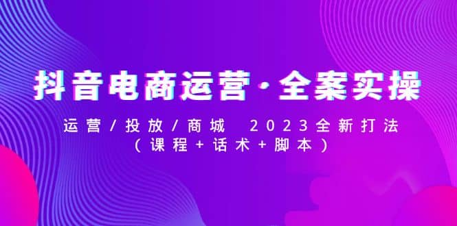 抖音电商运营·全案实操：运营/投放/商城 2023全新打法即刻搞钱-网创项目资源站-副业项目-创业项目-搞钱项目即刻搞钱