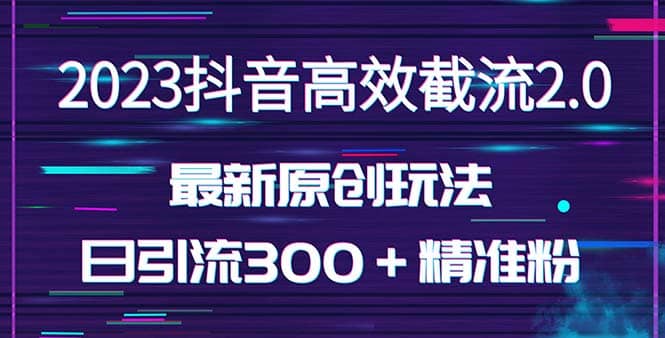 日引300＋创业粉，独家抖音高效截流2.0玩法（价值1280）即刻搞钱-网创项目资源站-副业项目-创业项目-搞钱项目即刻搞钱