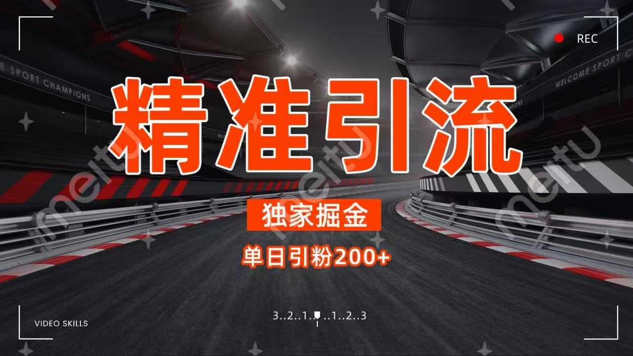 独家野路子精准引流 每日200+即刻搞钱-网创项目资源站-副业项目-创业项目-搞钱项目即刻搞钱