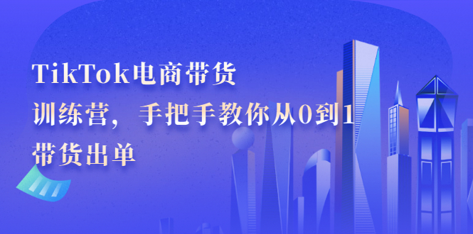 TikTok电商带货训练营，手把手教你从0到1带货出单即刻搞钱-网创项目资源站-副业项目-创业项目-搞钱项目即刻搞钱