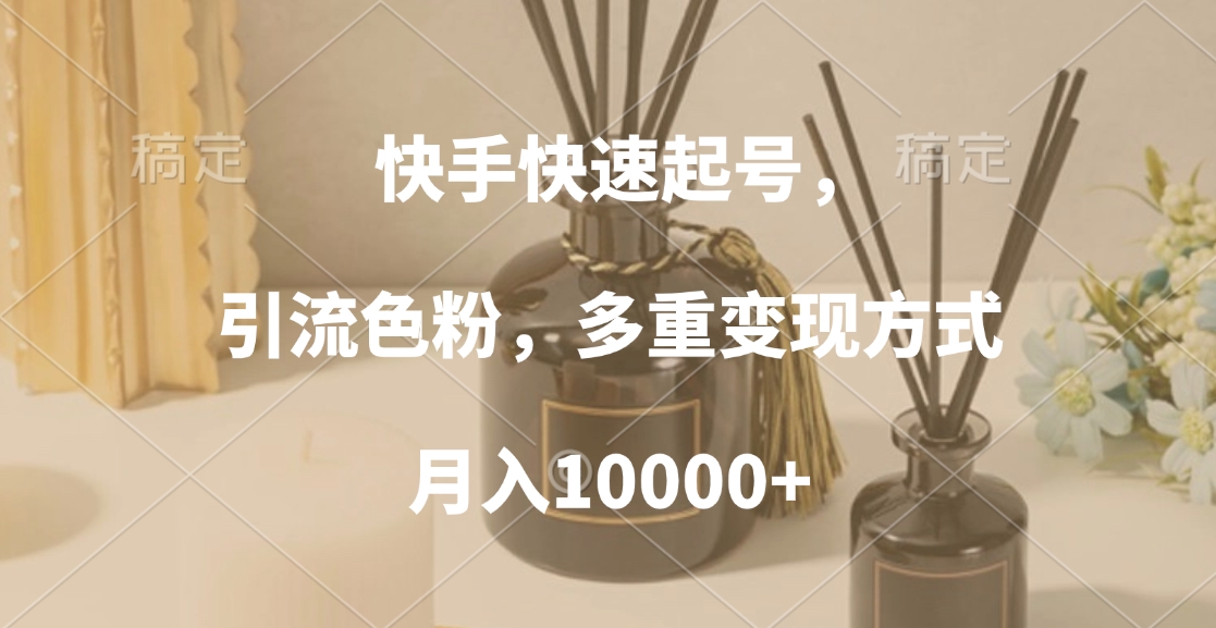 快手快速起号，引流色粉，多重变现方式，月入10000+即刻搞钱-网创项目资源站-副业项目-创业项目-搞钱项目即刻搞钱