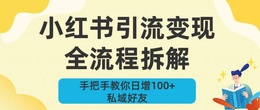 新手必看！小红书引流变现全流程拆解，手把手教你日增100+私域好友即刻搞钱-网创项目资源站-副业项目-创业项目-搞钱项目即刻搞钱