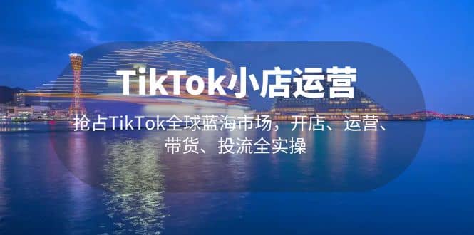 TikTok小店运营 抢占TikTok全球蓝海市场，开店、运营、带货、投流全实操即刻搞钱-网创项目资源站-副业项目-创业项目-搞钱项目即刻搞钱