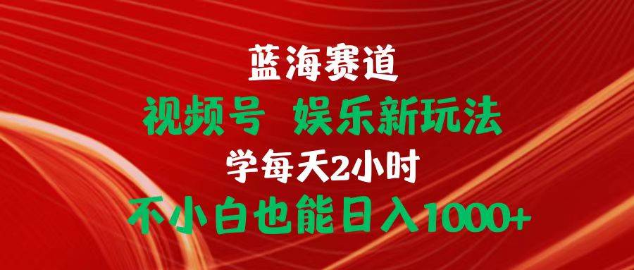 蓝海赛道视频号 娱乐新玩法每天2小时小白也能日入1000+即刻搞钱-网创项目资源站-副业项目-创业项目-搞钱项目即刻搞钱