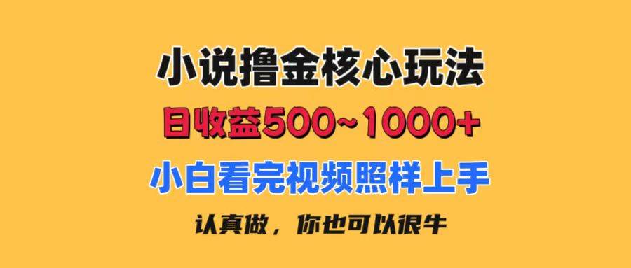 小说撸金核心玩法，日收益500-1000+，小白看完照样上手，0成本有手就行即刻搞钱-网创项目资源站-副业项目-创业项目-搞钱项目即刻搞钱