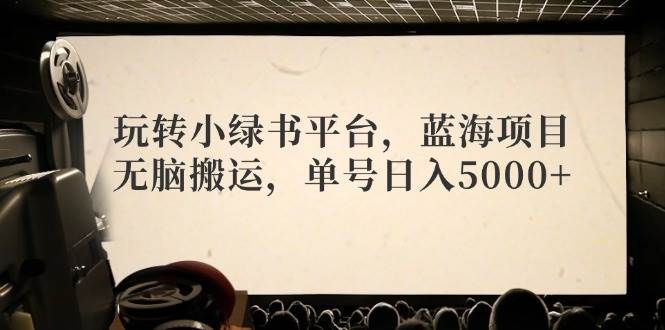 玩转小绿书平台，蓝海项目，无脑搬运，单号日入5000+即刻搞钱-网创项目资源站-副业项目-创业项目-搞钱项目即刻搞钱