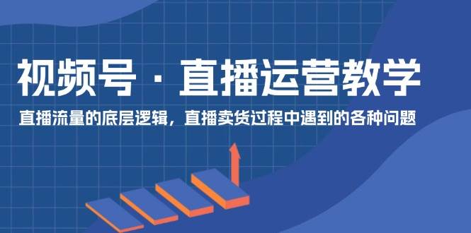 视频号 直播运营教学：直播流量的底层逻辑，直播卖货过程中遇到的各种问题即刻搞钱-网创项目资源站-副业项目-创业项目-搞钱项目即刻搞钱