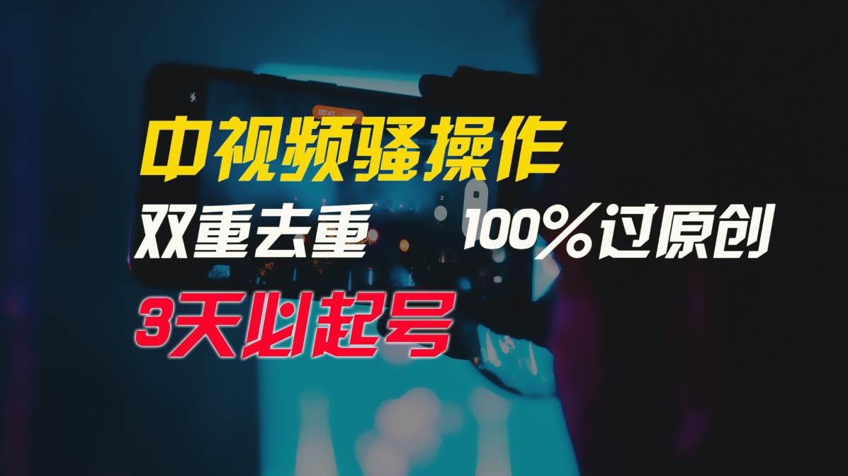 中视频骚操作，双重去重100%过原创，3天比必起号，简单无脑，月入3W+即刻搞钱-网创项目资源站-副业项目-创业项目-搞钱项目即刻搞钱