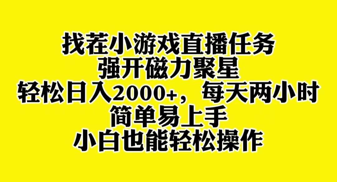 找茬小游戏直播，强开磁力聚星，轻松日入2000+，小白也能轻松上手即刻搞钱-网创项目资源站-副业项目-创业项目-搞钱项目即刻搞钱