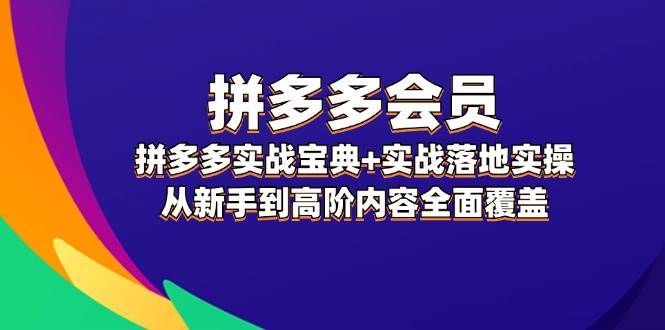 拼多多 会员，拼多多实战宝典+实战落地实操，从新手到高阶内容全面覆盖即刻搞钱-网创项目资源站-副业项目-创业项目-搞钱项目即刻搞钱