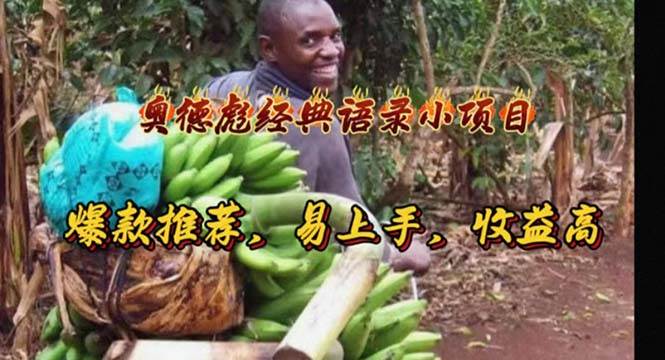 奥德彪经典语录小项目，爆款推荐，易上手，收益高即刻搞钱-网创项目资源站-副业项目-创业项目-搞钱项目即刻搞钱