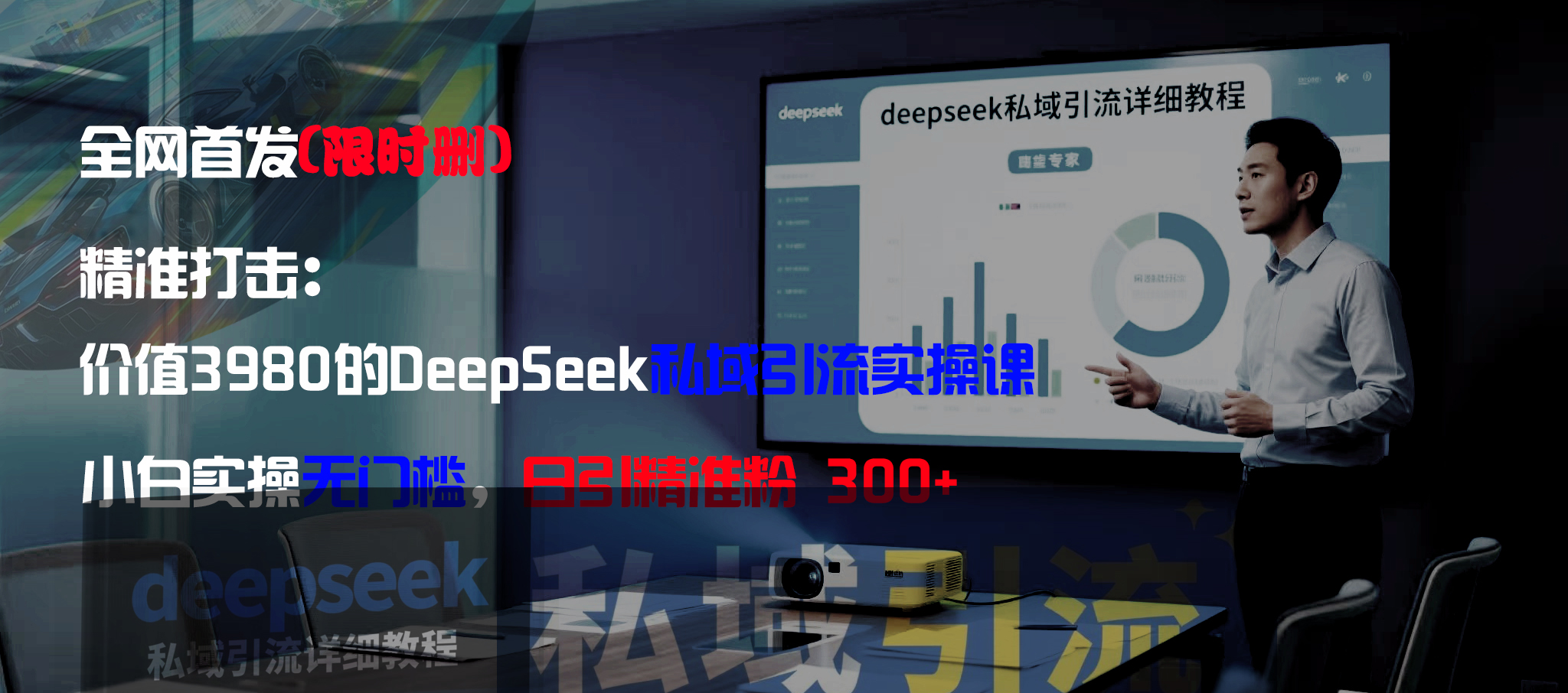 全网首发（限时删）精准打击：价值3980的DeepSeek私域引流实操课，小白实操无门槛，日引精准粉300+即刻搞钱-网创项目资源站-副业项目-创业项目-搞钱项目即刻搞钱