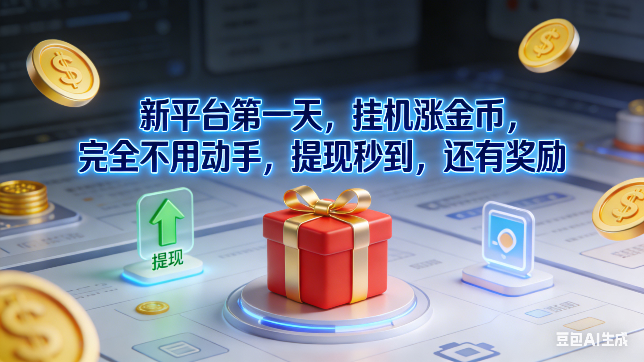 新平台第一天，挂机涨金币，完全不用动手，提现秒到，还有奖励即刻搞钱-网创项目资源站-副业项目-创业项目-搞钱项目即刻搞钱