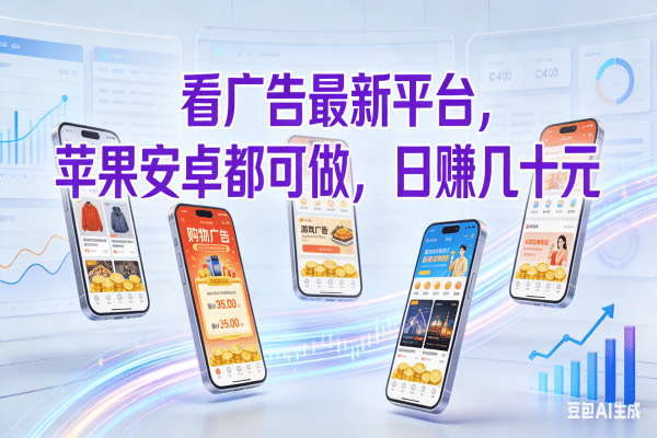 看广告最新平台，苹果安卓都可做，日赚几十元即刻搞钱-网创项目资源站-副业项目-创业项目-搞钱项目即刻搞钱