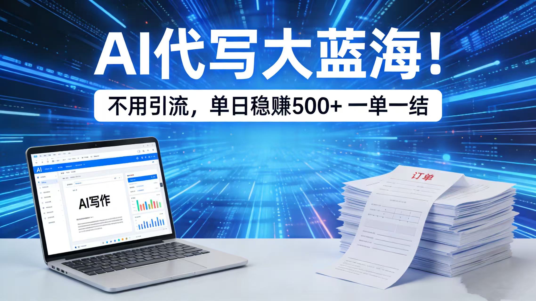 AI 代写大蓝海！不用引流，单日稳赚 500 + 一单一结即刻搞钱-网创项目资源站-副业项目-创业项目-搞钱项目即刻搞钱